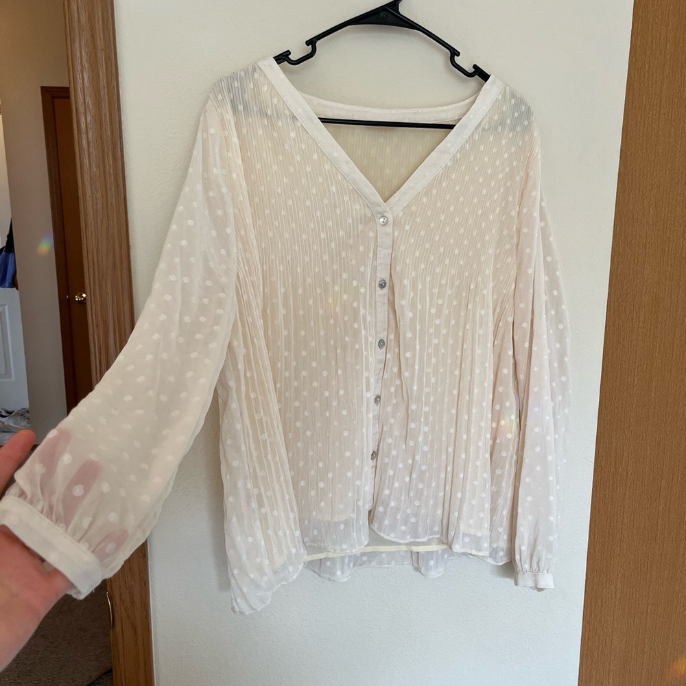 ROOLEE Sheer Sleeve Blouse Size L